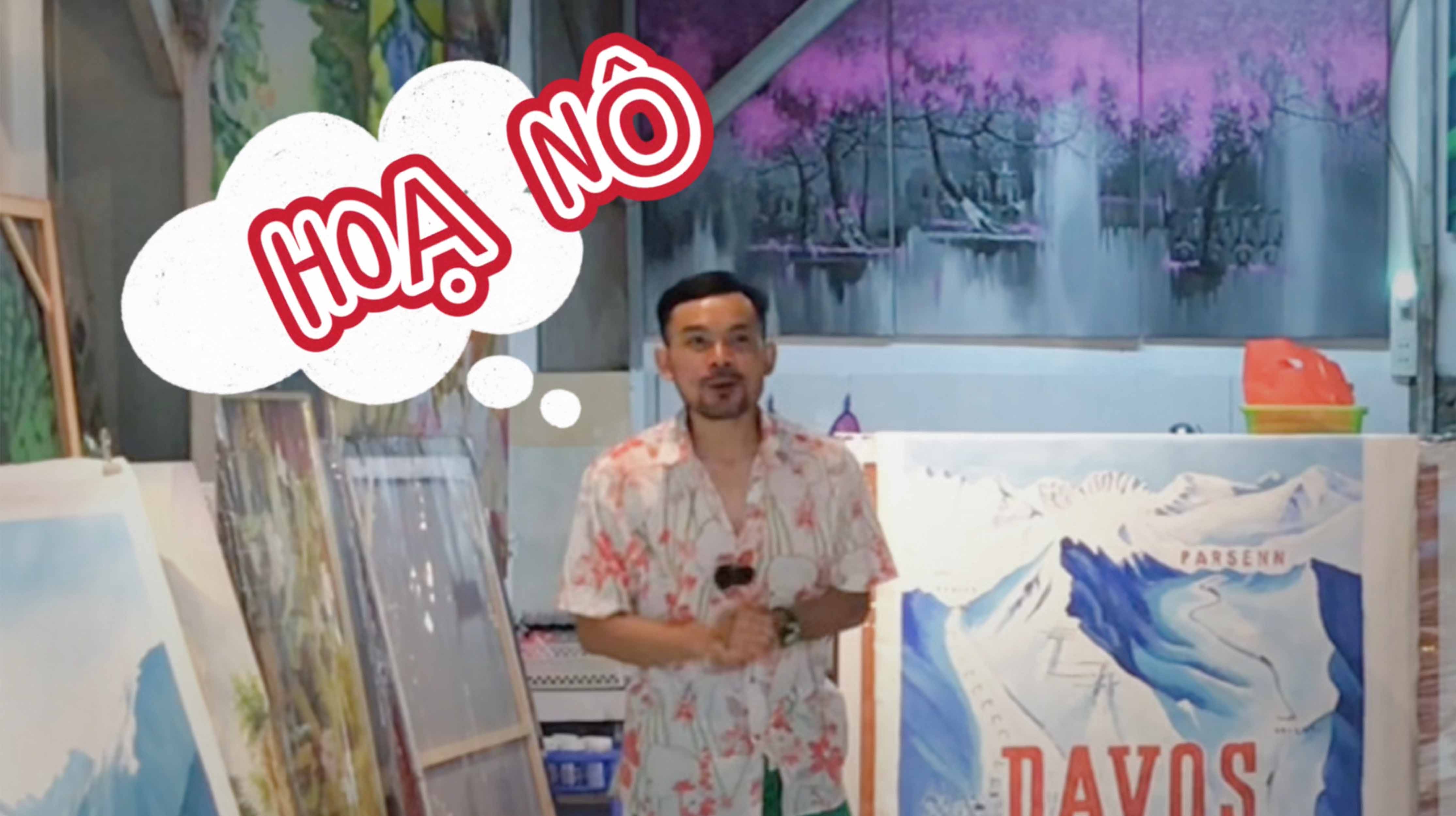 Họa Nô giới thiệu một lô tranh trang trí vẽ khung cảnh Davos để gửi đi Thụy Sĩ