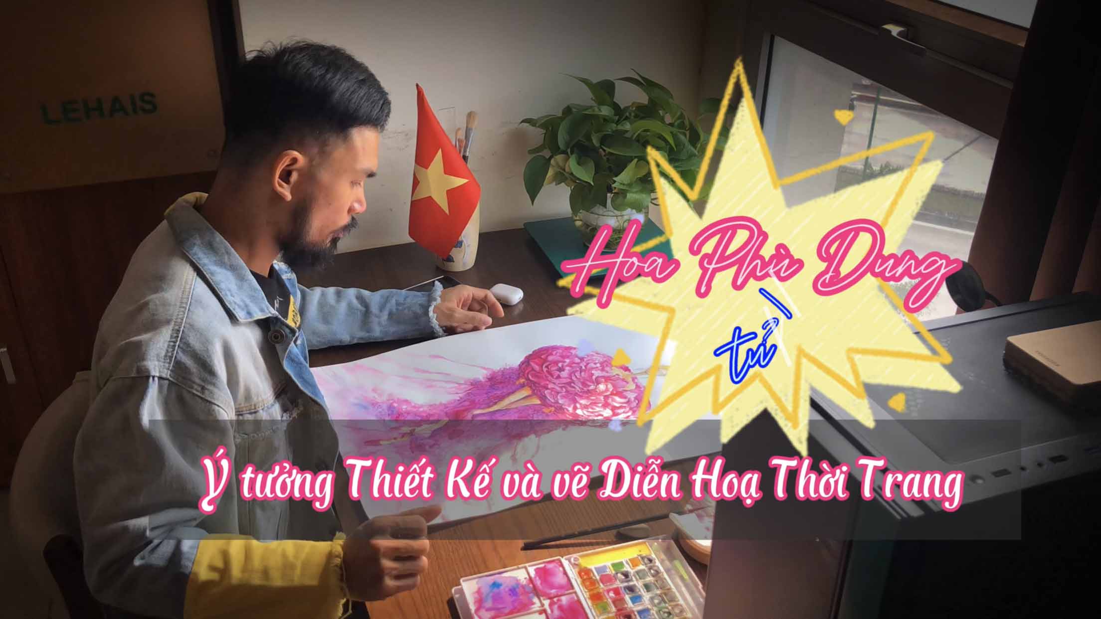 Ý tưởng Thiết Kế và vẽ Diễn Họa Thời Trang từ Hoa Phù Dung